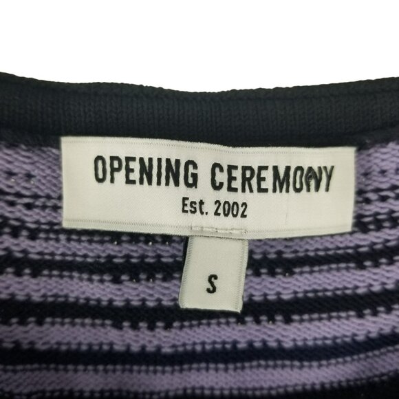 Opening Ceremony Y2K Bodycon Skater Dress Purple Aztec Stripe 2000s Style - Picture 5 of 16